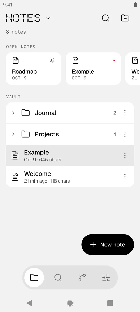 Files tab in the light theme