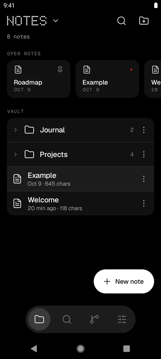 Files tab